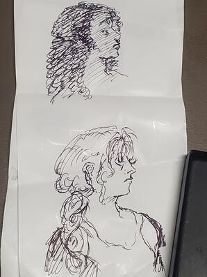 Pen sketch(es) that I've made quickly at work. Original artwork(s).