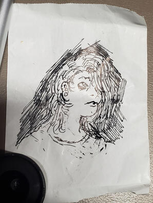 Pen sketch(es) that I've made quickly at work. Original artwork(s).