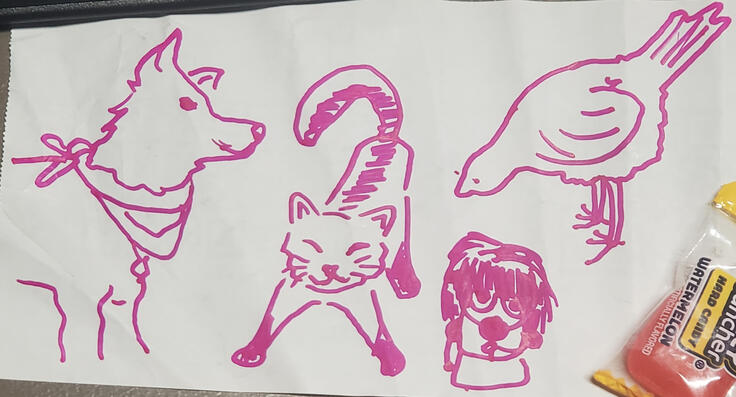 Pen sketch(es) that I've made quickly at work. Original artwork(s).