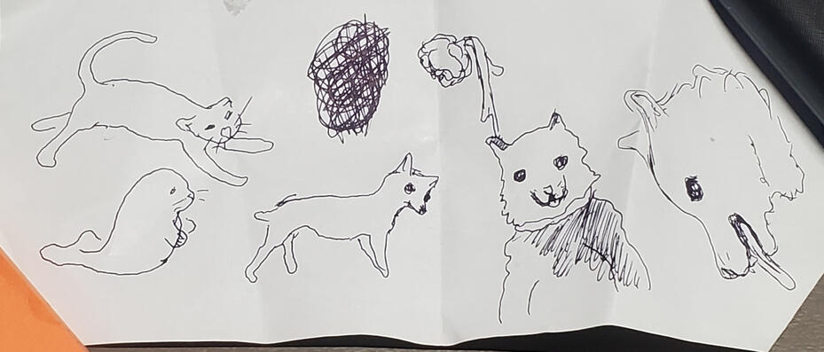 Pen sketch(es) that I've made quickly at work. Original artwork(s).