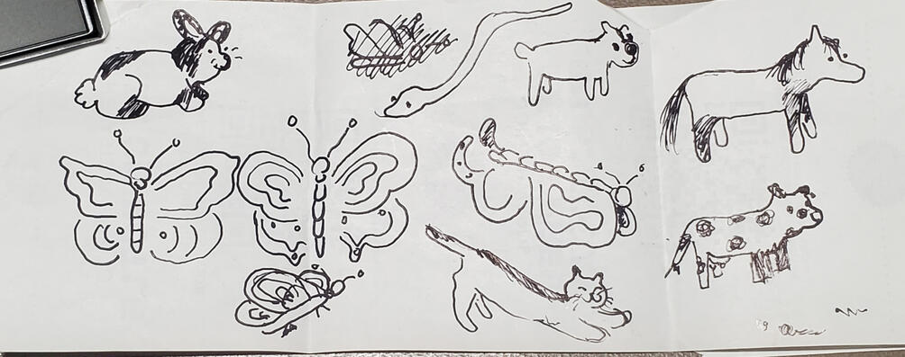 Pen sketch(es) that I've made quickly at work. Original artwork(s).