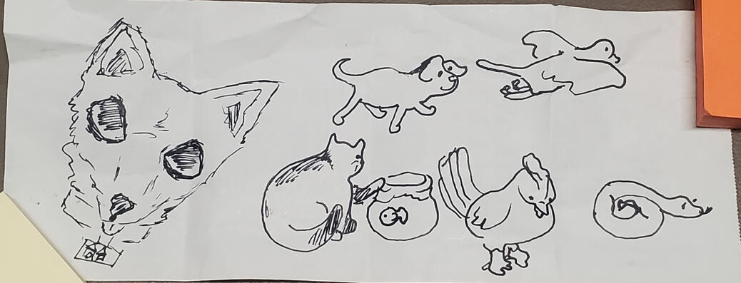 Pen sketch(es) that I've made quickly at work. Original artwork(s).