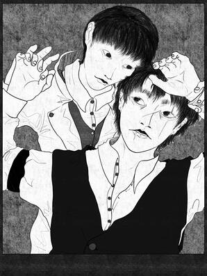 Fanart inspired by Yu Junghyeok (유중혁) and Kim Dokja (김독자) from the Korean webnovel, Omniscient Reader's Viewpoint (전지적 독자 시점). Also inspired by the Japanese ukiyo-e (浮世絵) art genre.