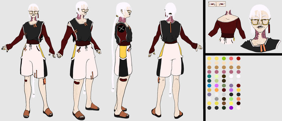 Character inspired by the idea of "comfort wear". I have several color variations, this one is the Vampiric colorway.