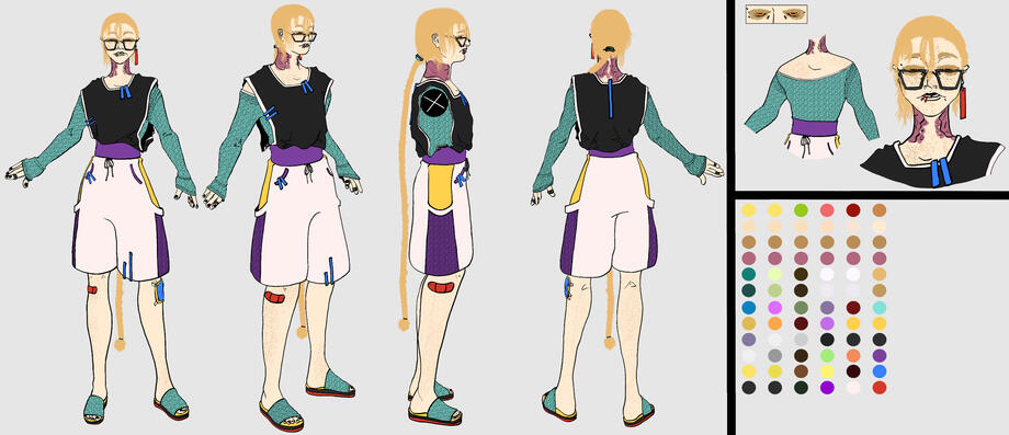 Character inspired by the idea of "comfort wear". I have several color variations, this one is the Pop Art colorway.