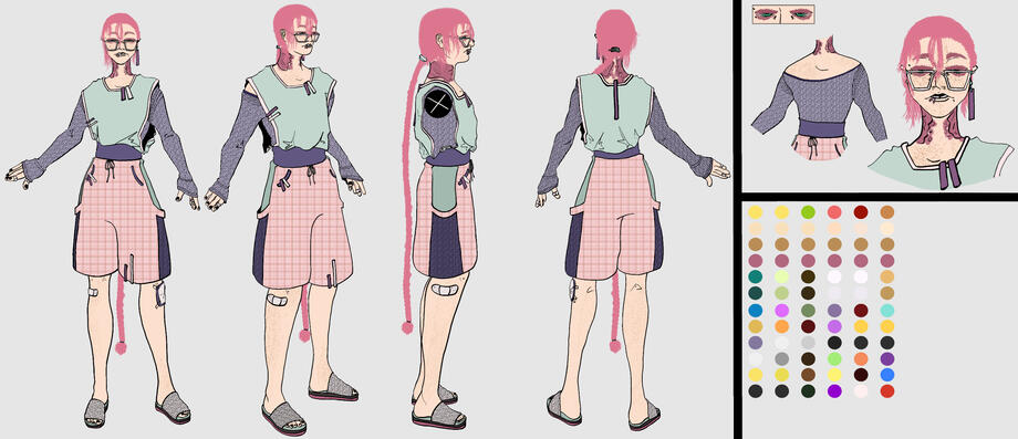 Character inspired by the idea of "comfort wear". I have several color variations, this one is the Cotton Candy colorway.
