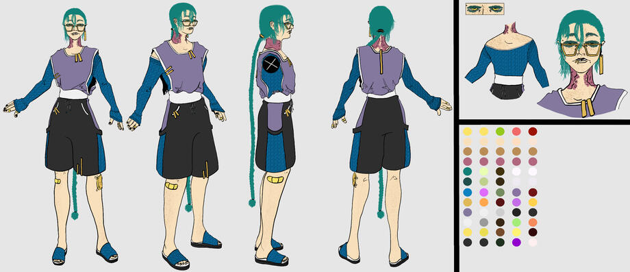 Character inspired by the idea of "comfort wear". I have several color variations, this one is the Ocean's Blue colorway.