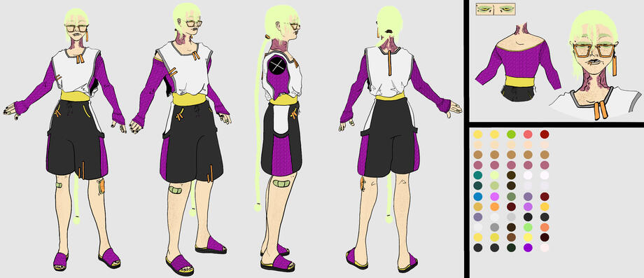 Character inspired by the idea of "comfort wear". I have several color variations, this one is the Nuclear Warning colorway.