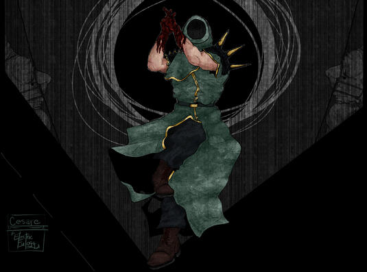 Gift art for a friend featuring Father Skinned from LISA the Wise.