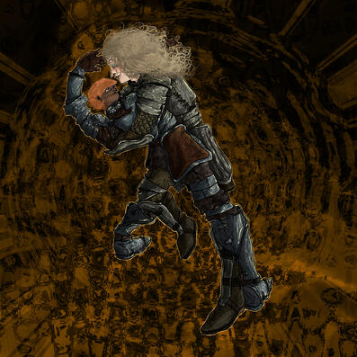 Fanart of D'arce Cataliss and Le'garde from Fear & Hunger.