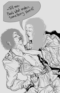 Fanart of Pavel Yudin and Kaiser (Yellow King) from Fear & Hunger Termina.